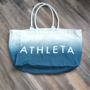 Athleta Tote Bag with handles blue ombré. Gym, yoga, beach.